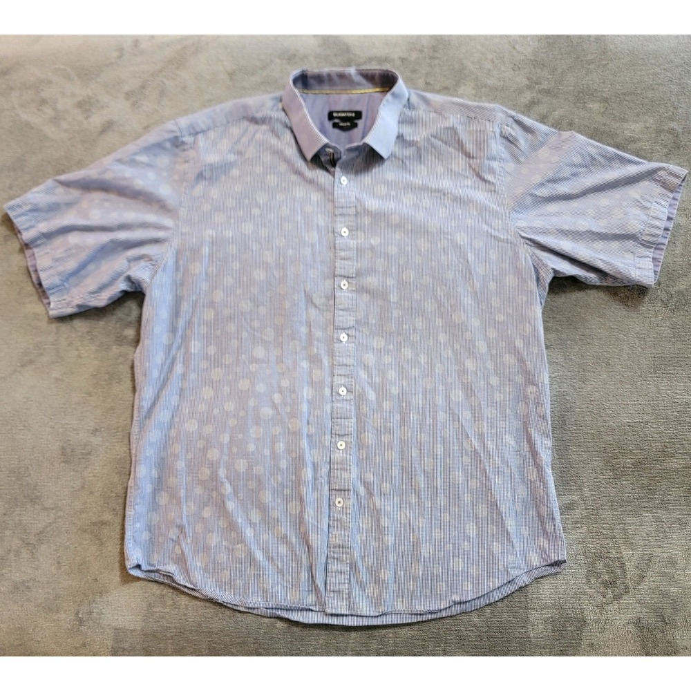 Bugatchi Classic Fit Short Sleeve‎ Button Up Shirt Bubble Pattern Size Medium